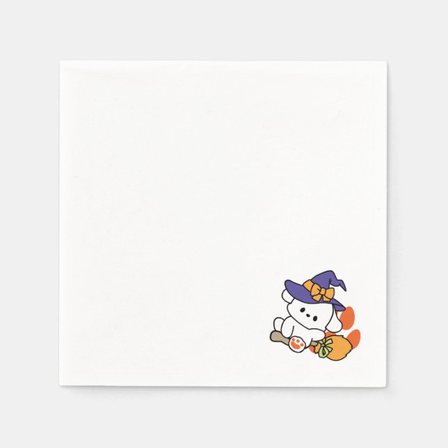 Servilleta De Papel Bruja atractiva en entrenamiento - Perro de Hallow (Anverso)