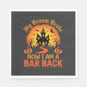 Servilleta De Papel Bruja De Bar Trasero Mi Escoba De Halloween Se Rom