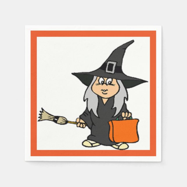 SERVILLETA DE PAPEL BRUJA DE HALLOWEEN (Anverso)