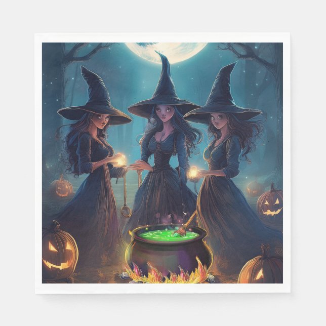 Servilleta De Papel Bruja de Halloween (Anverso)