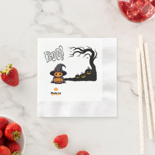 Servilleta De Papel Bruja de Halloween Adorable Calabaza Espeluznant