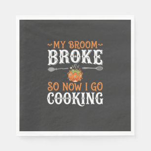 Servilleta De Papel Bruja de Halloween Cocina Escoba Rota Diseño_1