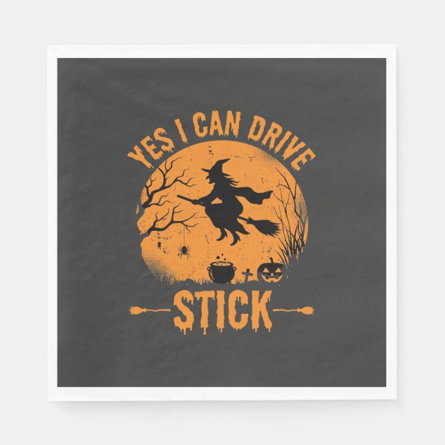 Servilleta De Papel Bruja de Halloween Drive Stick Gráfico_1 (Anverso)