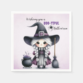 Servilleta De Papel Bruja de Halloween Hechicería Brujos Castillo