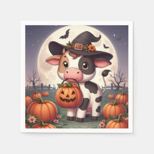 Servilleta De Papel Bruja de Halloween linda vaca