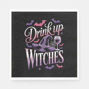Servilleta De Papel Bruja de Halloween Vino – Bebe Hasta el Final