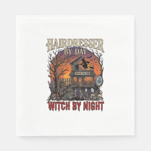 Servilleta De Papel Bruja de Noche de Peluquería Día de Halloween Saló
