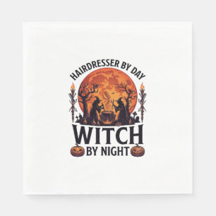 Servilleta De Papel Bruja de noche del día del peluquero Halloween pei