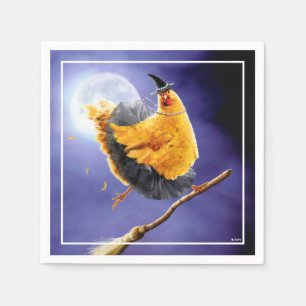 Servilleta De Papel Bruja de pollo en el bastón