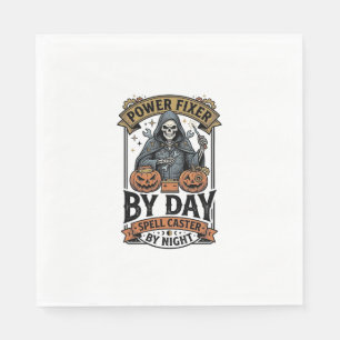 Servilleta De Papel Bruja de reparación de baterías divertida camiseta