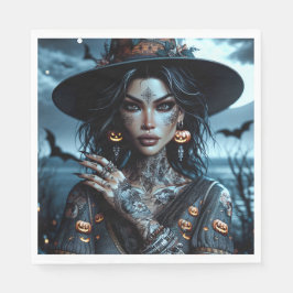 Servilleta De Papel Bruja gótica bonito con la fiesta de Halloween de