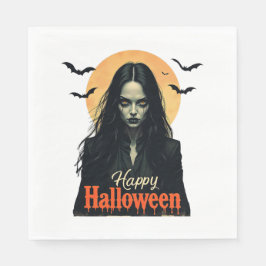 Servilleta De Papel Bruja gótica de Halloween
