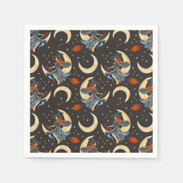 Servilleta De Papel Bruja, luna y planetas