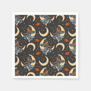 Servilleta De Papel Bruja, luna y planetas