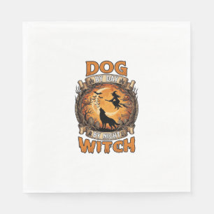 Servilleta De Papel Bruja Noche del Día del Perro Halloween Luna Lobo