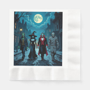 Servilleta De Papel Bruja, vampiro, dracula y fiesta de Halloween de m