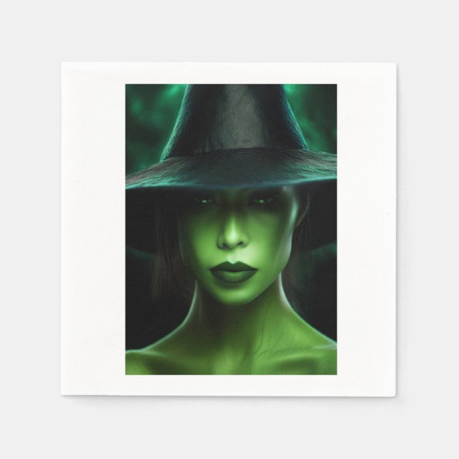 Servilleta De Papel bruja verde (Anverso)