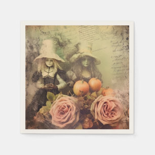 Servilleta De Papel Brujería de Halloween vintage (1)