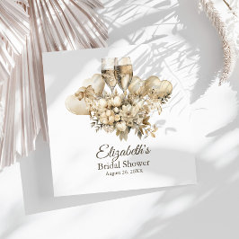 Servilleta De Papel Brunch and Bubbly Champagne Flores Bridal Shower