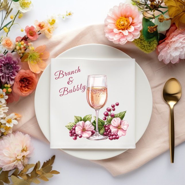 Servilleta De Papel Brunch and Bubbly Floral (Subido por el creador)