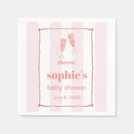 Servilleta De Papel Brunch & Bubbly Red And Pink Wavy