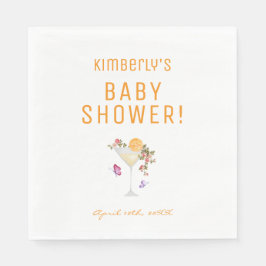 Servilleta De Papel Brunch Bubbly Spring Floral Champagne Baby Shower