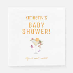 Servilleta De Papel Brunch Bubbly Spring Floral Champagne Baby Shower