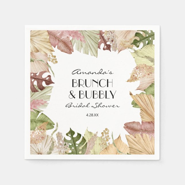 Servilleta De Papel Brunch Bubbly Tropical Sale Ducha De Novias (Anverso)
