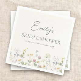 Servilleta De Papel Brunch colorido de flores silvestres con ducha de 