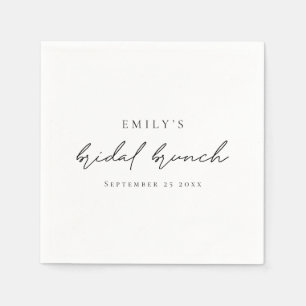 Servilleta De Papel Brunch de ducha de novia con guión minimalista