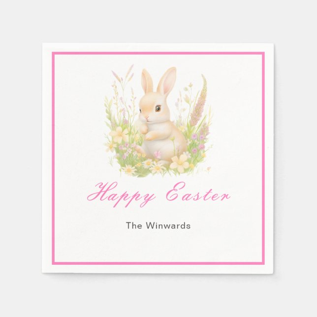 Servilleta De Papel Brunch de Pascua de conejo de primavera (Anverso)
