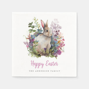 Servilleta De Papel Brunch de Pascua Floral Acuarela Orquídea