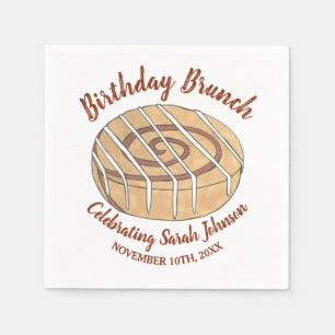 Servilleta De Papel Brunch del partido de cumpleaños Cinnamon Roll Bun
