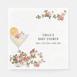 Servilleta De Papel Brunch floral de verano Bubbly Champagne Baby Show