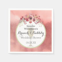 Brunch floral rosa y ducha de bodas burbujeantes