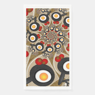 Servilleta De Papel Brunch Fractal Art Comida divertida, Tomates, Huev