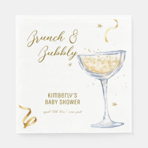 Servilleta De Papel Brunch Gold Elegante Bubbly Champagne Baby Shower