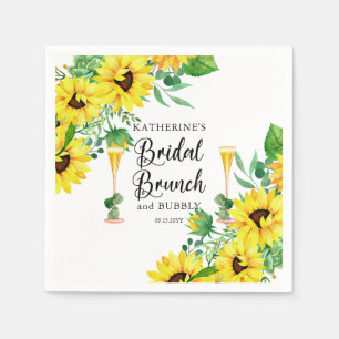 Servilleta De Papel Brunch nupcial y ducha bucal Boho Sunflowers