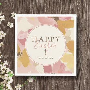 Servilleta De Papel Brunch religioso de Pascua Floral rosa moderno