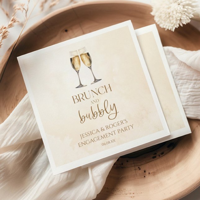 Servilleta De Papel Brunch y Bubbly Engagement Party Brunch (Subido por el creador)