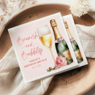 Servilleta De Papel Brunch y Bubbly Mimosa Champagne Brunch de cumplea