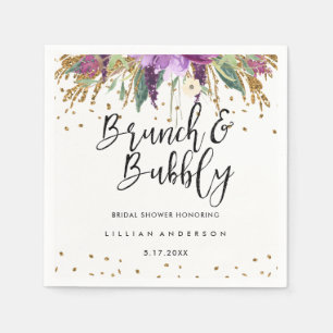 Servilleta De Papel Brunch y burbujas Desayuno Nupcial Glitter Amethys