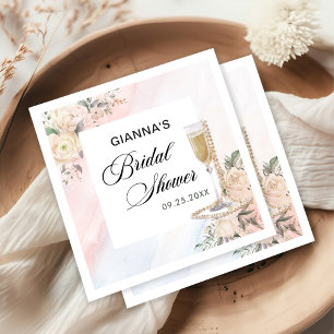 Servilleta De Papel Brunéi Floral Y Ducha De Novias De Buceo