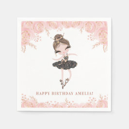 Servilleta De Papel Brunette Ballerina en el cumpleaños floral de vest