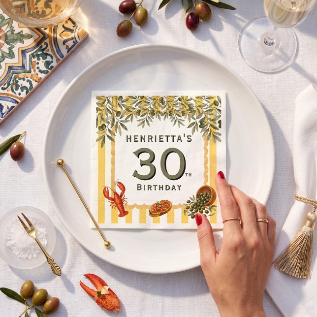 Servilleta De Papel Bruschetta de Langosta Mediterránea Cumpleaños 30 (Subido por el creador)