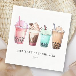 Servilleta De Papel Bubble Tea Boba Baby Shower