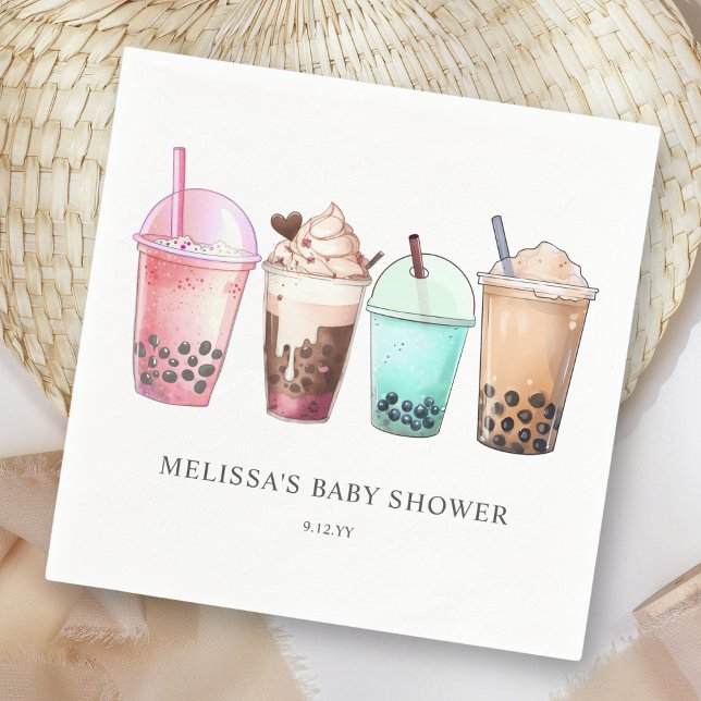 Servilleta De Papel Bubble Tea Boba Baby Shower (Subido por el creador)