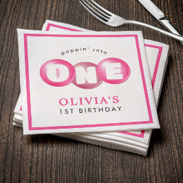 Servilleta De Papel Bubblegum Chica Poppin Rosado Primer Fiesta de cum