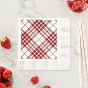 Servilleta De Papel Buchanan tartán rojo blanco a cuadros