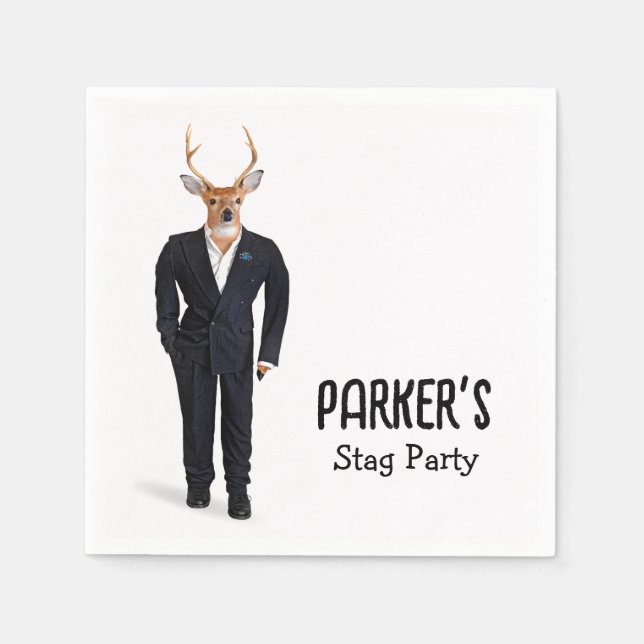 Servilleta De Papel Buck In a Tuxedo por Bacheler Party (Anverso)